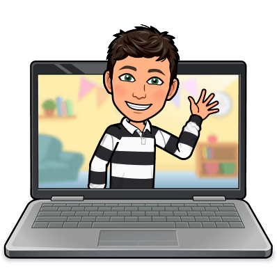 bitmoji with laptop